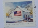 Sellos de America - Estados Unidos -  Edificio y Bandera- USA /Presorted Standard