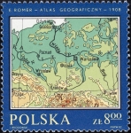 Stamps : Europe : Poland :  Mapas de Polonia, Atlas de Romer, 1928