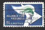 Stamps United States -  1234 - II Aniversario de la Alianza para el Progreso