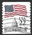 Sellos de America - Estados Unidos -  2115 - Bandera USA Sobre el Capitolio