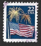 Stamps United States -  2276 - Bandera USA y Fuegos Artificiales