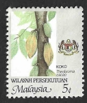 Sellos del Mundo : Asia : Malasia : 3 - Árbol del Cacao (WILAYAH PERSEKUTUAN)
