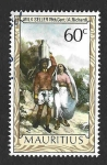 Stamps : Africa : Mauritius :  412 - Pintura "La vida cotidiana en Isla Mauricio" 