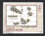 Stamps : Africa : Cape_Verde :  529 - Antiguo Mapa de Cabo Verde