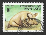 Stamps Burkina Faso -  588 - Cerdo Doméstico (Alto-Volta)