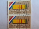 Stamps United States -  Honoring Vietnam Veterans, Nov.11.1979-Honor alos veteranos de Vietnam-Cinta para la medalla de serv