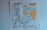 Stamps France -  Metiers Dart-Facteur Dorgues-Constructor de Órganos-Serie:Profesiones Artisticas.