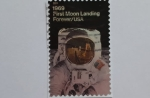 Stamps United States -  Buzz Aldrin (Edwin Euggenio Aldrin Jr. (1930-?)-Posa en la luna-Módulo Apolo 11 (1969)-50 Aniv.del a