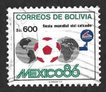 Sellos de America - Bolivia -  711 - Campeonato Mundial del Fútbol. México