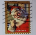 Stamps : America : United_States :  Santa 2 - Papá Noel - Serie Navidad 2018