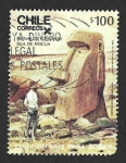 Stamps Chile -  720 - Estatuas Moai