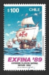 Stamps Chile -  821 - Exposición Filatélica Nacional EXFINA ’89