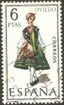Stamps Spain -  1909 - trajes tipicos españoles, oviedo