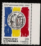Stamps : Europe : Andorra :  XXV aniversº Círculo de las Artes y las Letras-Valles de Andorra