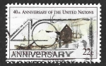 Sellos de America - ONU -  447 - XL Aniversario de la ONU (New York)