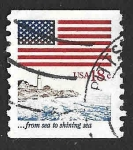 Sellos de America - Estados Unidos -  1891 - Bandera sobre Faro