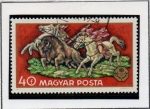Stamps Hungary -  Bison Hunt