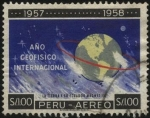 Sellos del Mundo : America : Per� : 1957 - 1958 Año geofísico internacional. La tierra y su ecuador magnético.