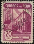 Stamps : America : Peru :  El Banco Industrial de Perú. Ley 7695.
