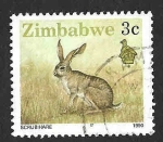 Stamps : Africa : Zimbabwe :  616 - Liebre de Matorral