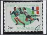 Stamps Hungary -  Varias escenas d' Futbol y Banderas: Francia-Italia