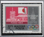 Stamps Hungary -  Moscu'80: Templo Asakusa, Tokio
