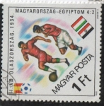 Stamps Hungary -  Copa d' mundo Hungria e competición Con?, Ejipto