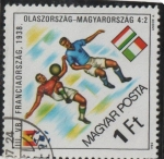 Stamps Hungary -  Copa d' mundo Hungria e competición Con?, Italia