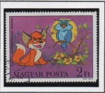 Stamps Hungary -  Escenas d' Vuk el Cub d' Fox, Vuk y un Buho
