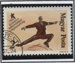 Stamps Hungary -  Campeonato mundial d' patinaje artistico: atletas con trajes d' epoca