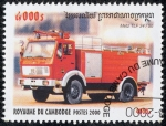 Stamps : Asia : Cambodia :  Camiones de bomberos