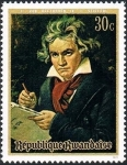 Stamps Rwanda -  Centenario del nacimiento de Beethoven en 1970, Beethoven de Joseph Stieler