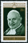 Stamps Rwanda -  100 aniversario del primer Concilio Vaticano, Papa Juan XXIII (1959-1963)