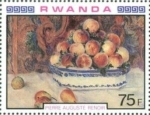Stamps : Africa : Rwanda :  Pinturas impresionistas francesas, bodegones, de Renoir