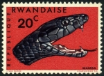 Sellos de Africa - Rwanda -  Serpientes, mamba de Jameson (Dendroaspis jamesoni ssp. kaimosae)