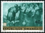Stamps Rwanda -  Reproducción de pinturas de Caritas, Rebeca y Eliezer de Murillo