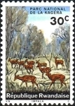 Stamps : Africa : Rwanda :  Parque Nacional Kagera, Impala (Aepyceros melampus)