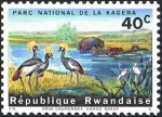 Stamps Rwanda -  Parque Nacional de Kagera, Grulla coronada de negro (Balearica pavonina), Garcilla bueyera (Bubu