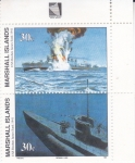 Sellos del Mundo : Oceania : Marshall_Islands : II GUERRA MUNDIAL-Reuben James alcanzado por torpedo - submarino alemán U-562