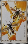 Stamps : Africa : Rwanda :  Insects, Stalk-eyed Fly (Diopsis fumipennis)