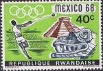 Stamps Rwanda -  Juegos Olímpicos de Verano 1968 - Ciudad de México (IN), Lanzamiento de martillo