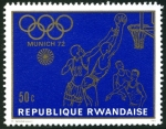 Stamps : Africa : Rwanda :  Juegos Olímpicos de Verano 1972 - Múnich (I), Baloncesto