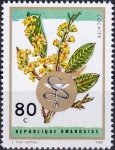 Sellos de Africa - Rwanda -  Plantas Medicinales, Copaifera officinalis