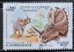 Sellos del Mundo : Asia : Camboya :  animales prehistoricos - Centrosaurus