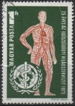 Stamps Hungary -  Sistema Vascular y l' OMS Emblema