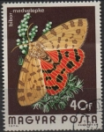 Stamps Hungary -  Mariposas: Rhyparia Purpurata