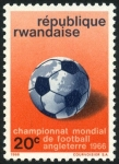 Stamps Rwanda -  Copa Mundial de Fútbol Inglaterra 1966, Fútbol, combinado con el globo terráqueo