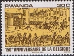 Sellos del Mundo : Africa : Rwanda : 150 Aniversario de la Independencia de Bélgica, Escena de la guerra de independencia de Bélgica