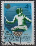 Stamps Hungary -  Juegos Olimpicos d'1988,Seul: Esgrima
