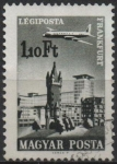 Stamps Hungary -  Avion sobre Ciudades: Fráncfort d' Main